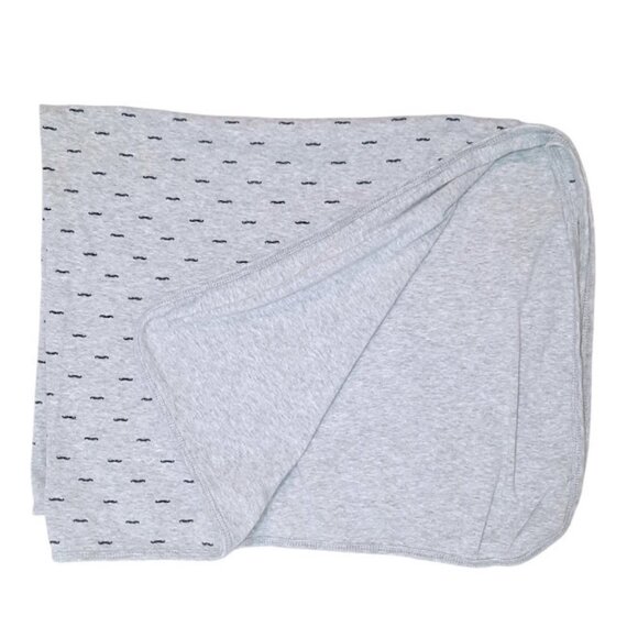 Carter's Mustache Gray Lovey Swaddle Receiving Blanket 29" X 38" - Picture 2 of 4